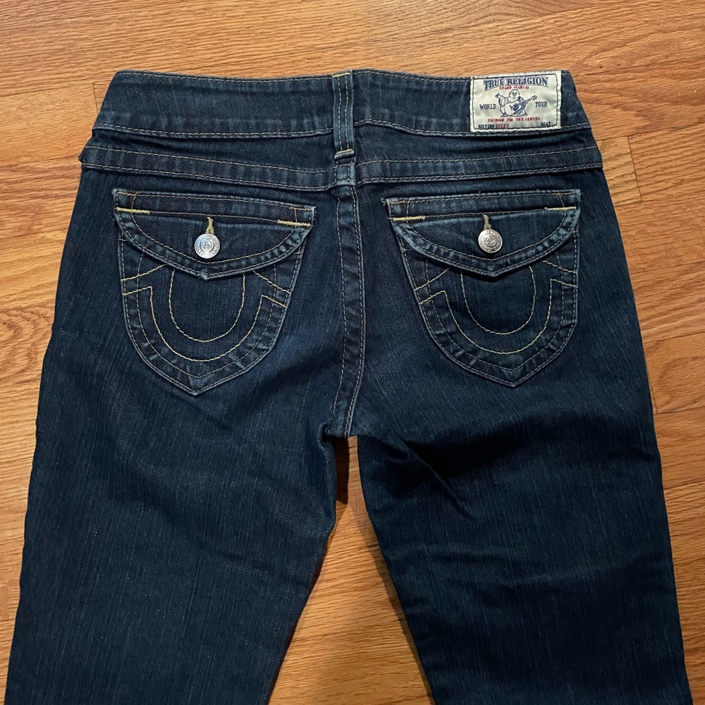 Vintage true religion dark wash low rise bootcut jeans